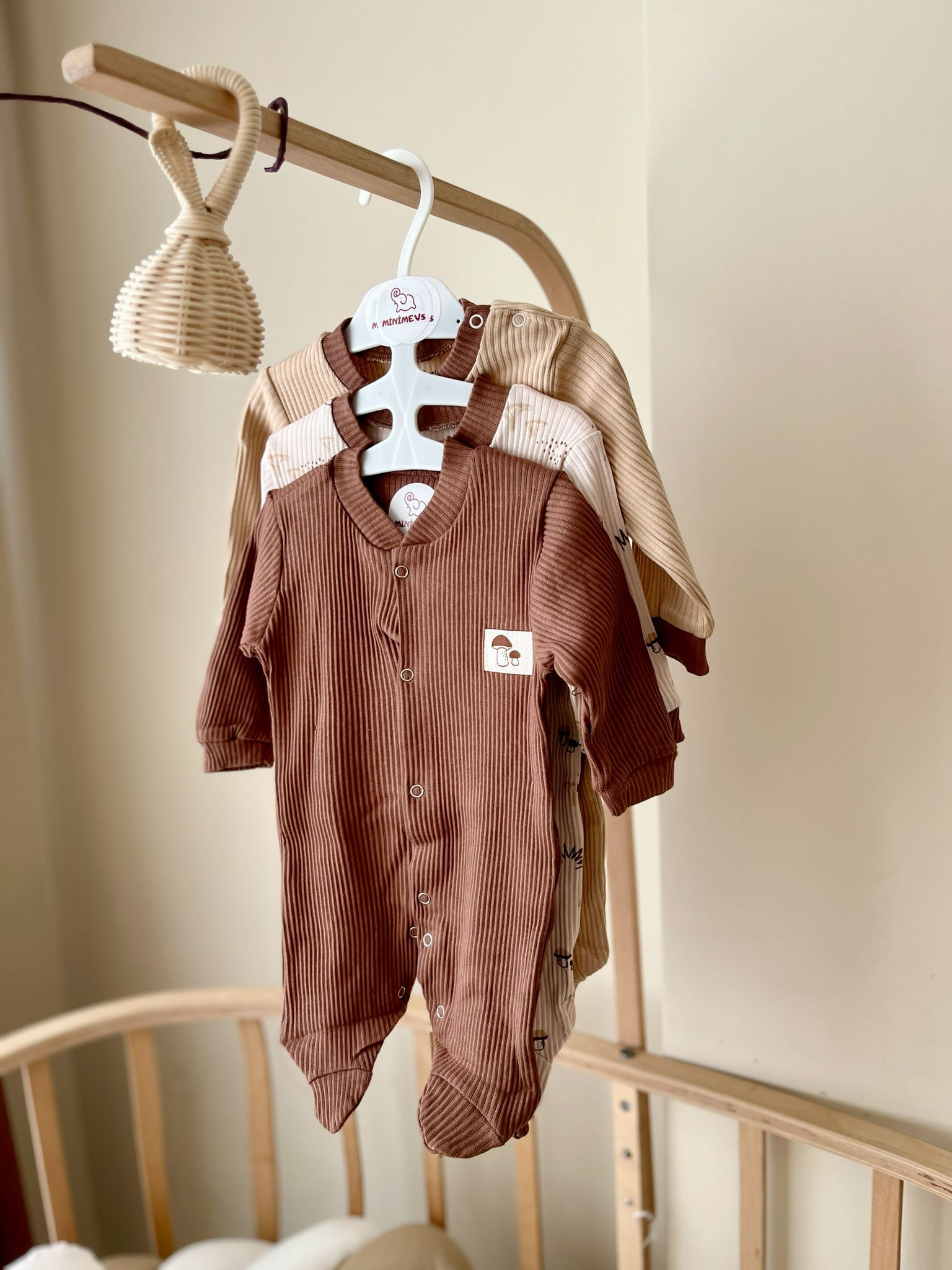 Mantar Nakışlı 3'lü Tulum Seti