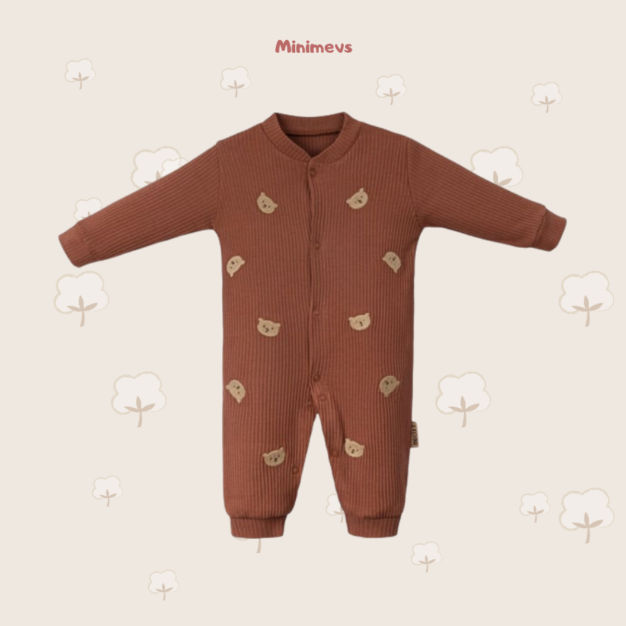 Minik Ayı Nakışlı Bebek Tulum