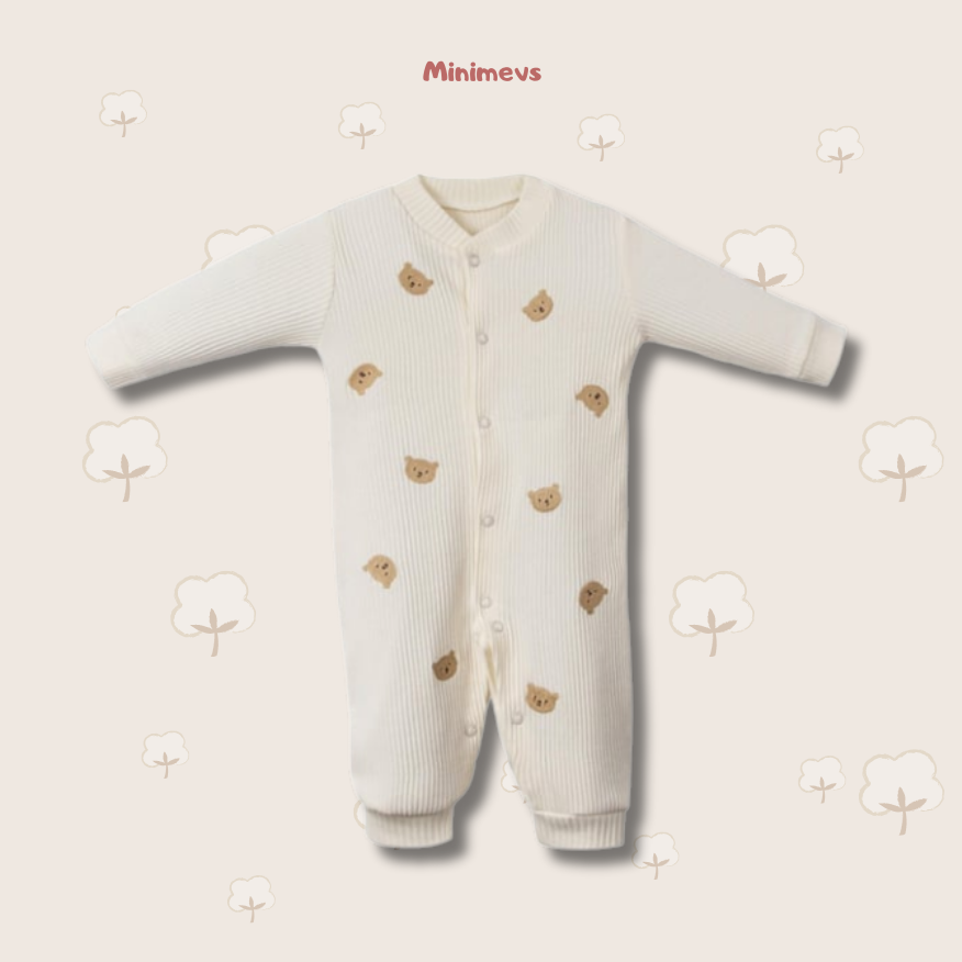 Minik Ayı Nakışlı Bebek Tulum