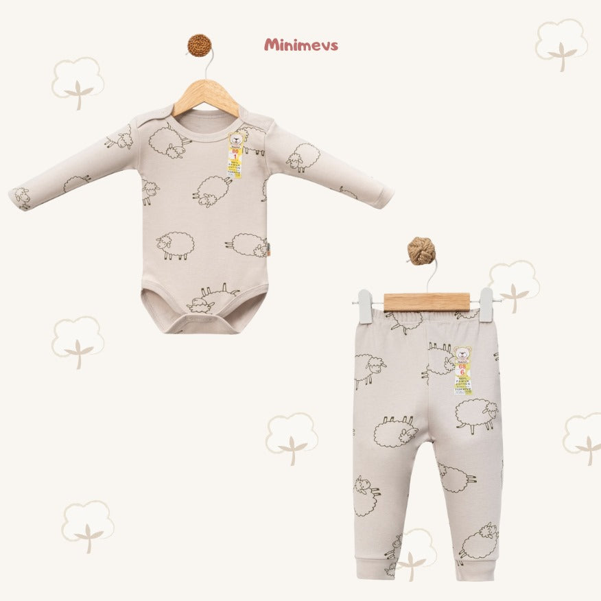 Koyun Desenli Alt Üst Takım