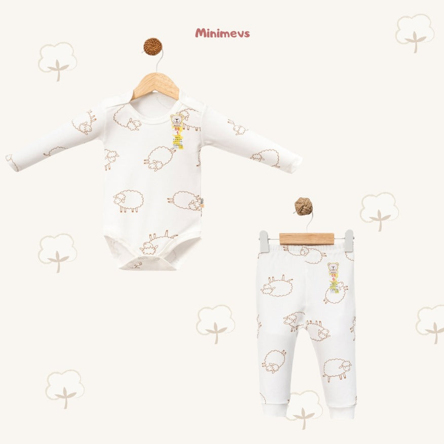 Koyun Desenli Alt Üst Takım