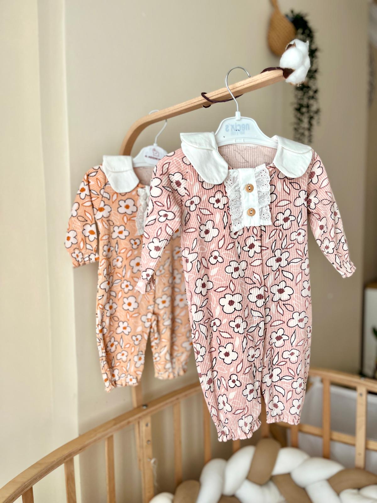 Fırfır Detaylı Eva Çiçekli Tulum