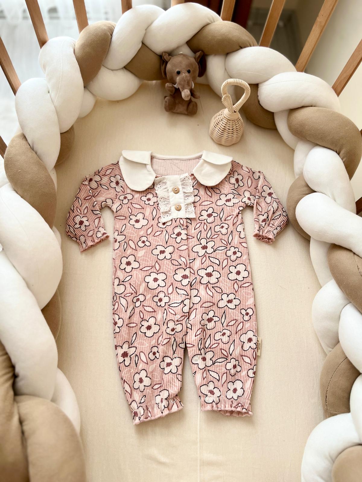 Fırfır Detaylı Eva Çiçekli Tulum