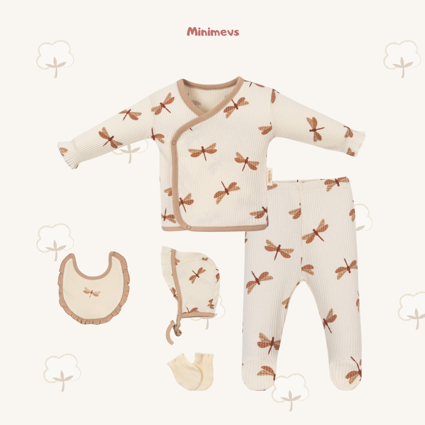 Kelebek Desenli 5'li Hastane Çıkış Seti