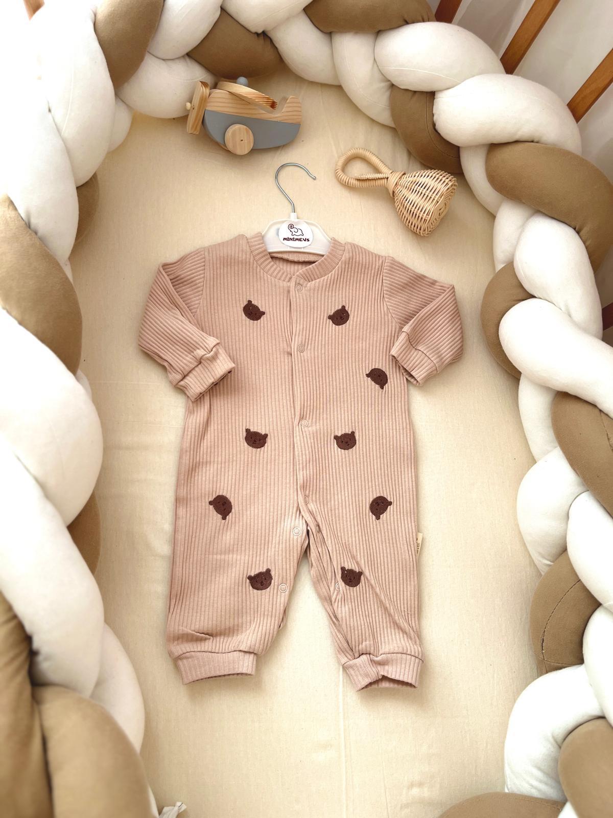 Minik Ayı Nakışlı Bebek Tulum
