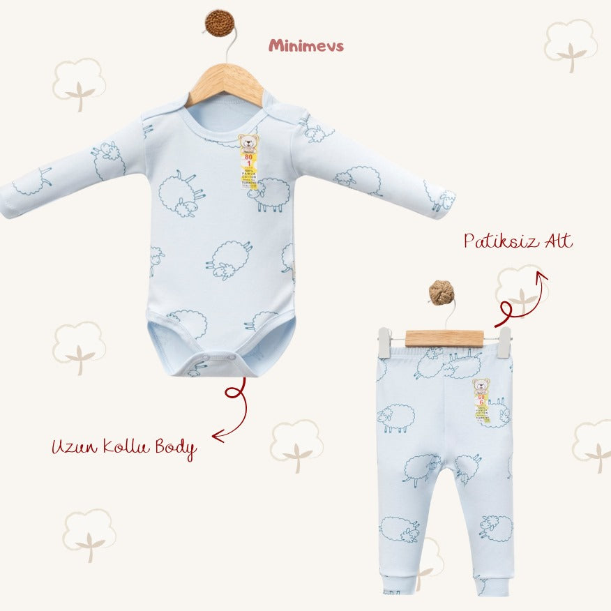 Koyun Desenli Alt Üst Takım