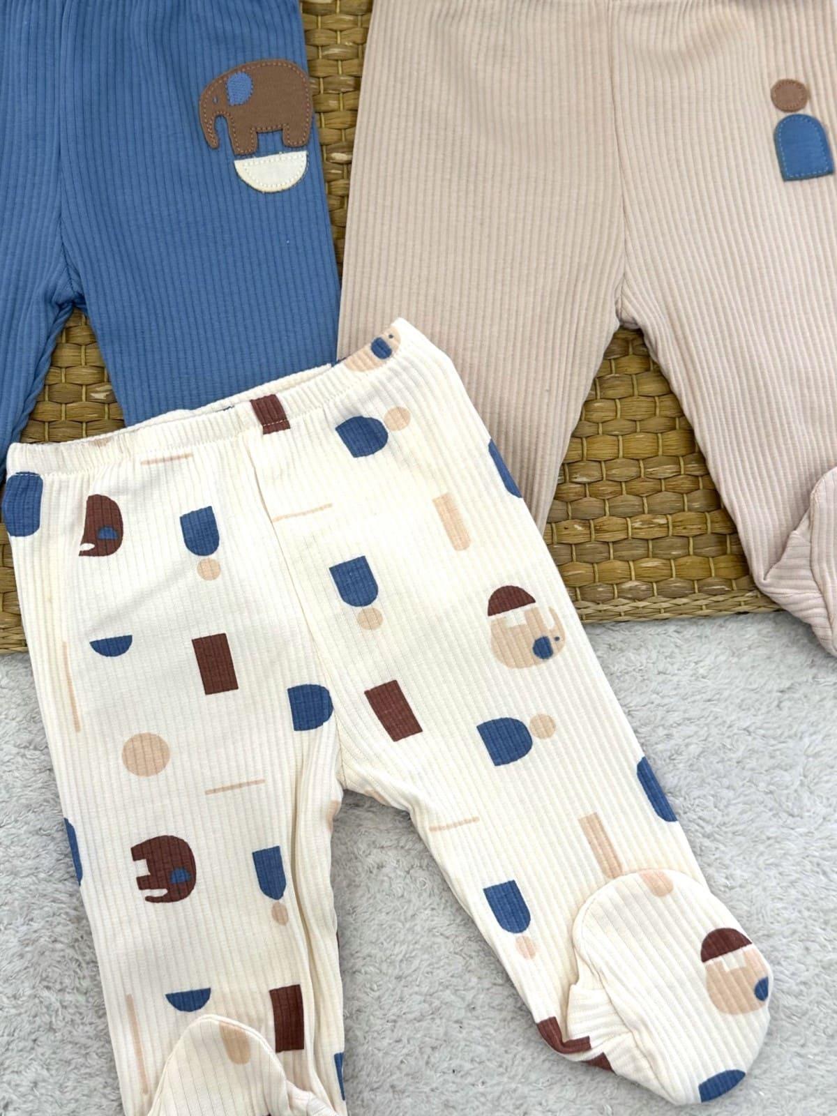 Fil Desenli 3'lü Patikli Alt